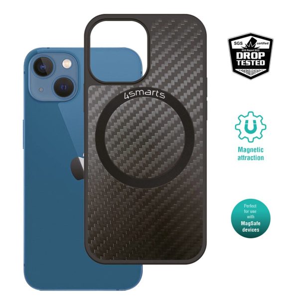 iPhone 14 Plus 4Smarts Carbon Cover m. UltiMag - MagSafe Kompatibel - Sort Online Hot Sale