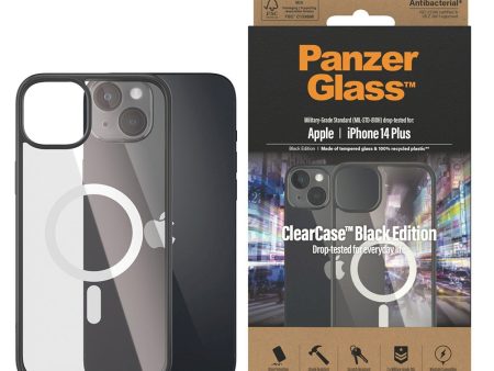 iPhone 14 Plus Cover PanzerGlass AntiBakteriel ClearCase - MagSafe Kompatibel - Sort Kant Cheap