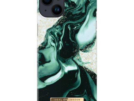 Ideal Of Sweden iPhone 14 Plus Fashion Case - Golden Olive Marble Online Sale