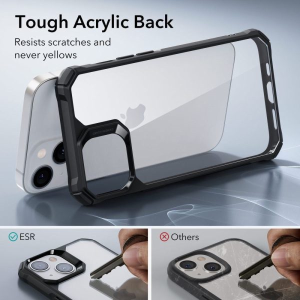 iPhone 14 Plus Cover ESR Air Armor Clear Hard Case - Gennemsigtig   Sort Fashion