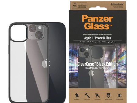 iPhone 14 Plus Cover PanzerGlass AntiBakteriel ClearCase - Sort Kant Online