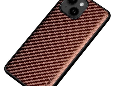 iPhone 14 Plus Hybrid Plastik Cover m. Karbon Design - Brun on Sale