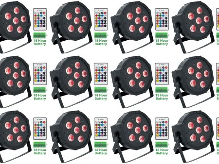 (12) Rockville BATTERY PAR 61 Rechargeable RGBWA+UV DMX DJ Wash Lights+Remotes Cheap