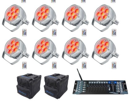 12 Rockville BEST PAR H2O White Water Resistant Lights+Bags+Wireless DMX Control Online Hot Sale