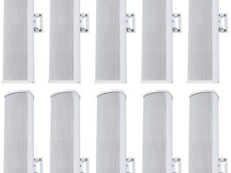 10) Rockville WET ARRAY 4 White Line Array Speakers For church School Auditorium Fashion