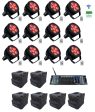 (12) Rockville BEST PAR H2O Water Resistant Lights+Bags+Wireless DMX Controller Sale