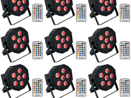 12 Rockville BATTERY PAR 6RF Rechargeable Lights+Remotes+Wireless DMX Controller Cheap