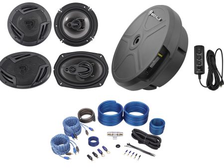 (2) Rockville 6.5 +(2) 6x9  Car Speakers+Powered Hidden Spare Tire Subwoofer Sale