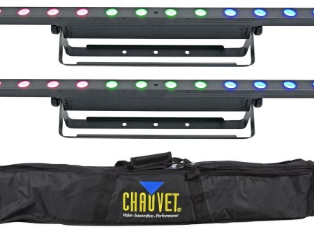 (2) Chauvet DJ COLORband Q3BT ILS RGBA DMX Wash Light Strips w Bluetooth+Bag Supply