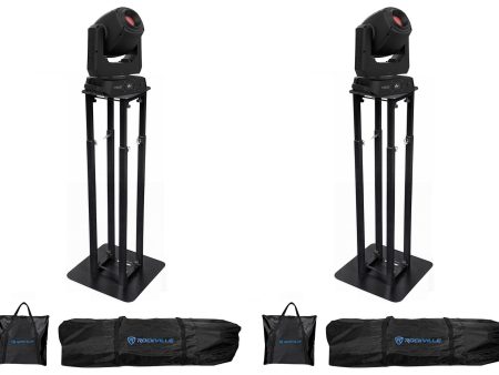 (2) Chauvet DJ Intimidator Spot 360XIP RF Moving Head Lights+Black Totem Stands Hot on Sale