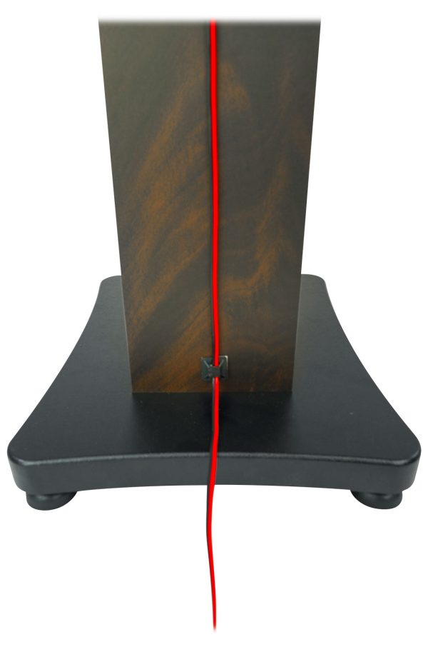 2) Rockville SS28D Premium Dark Wood Grain 28  Home Speaker Stands Up to 100Lbs For Sale