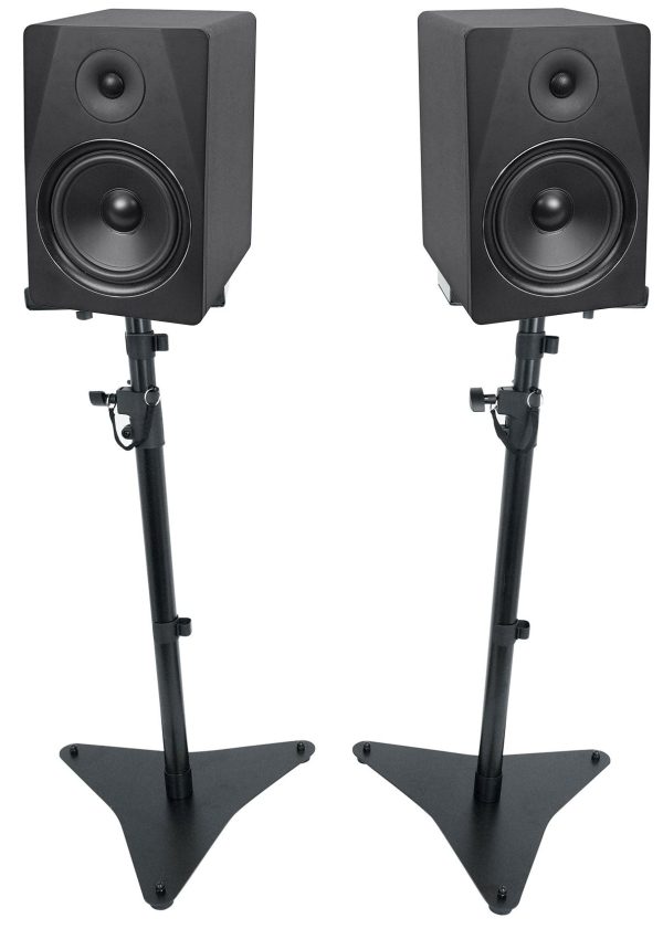 (2) Rockville DPM8B 8  300W Powered Studio Monitor Speakers+Adjustable Stands Discount