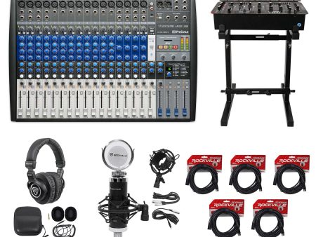 PRESONUS StudioLive AR22 USB Hybrid Digital Analog Mixer+Headphones+Stand+Mic Hot on Sale