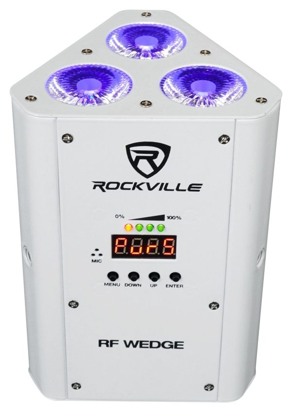 10 Rockville RF WEDGE WHITE RGBWA+UV Battery Wireless DMX Up Lights+Bags+Remotes Online