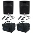 (2) Rockville RPG10 10  Powered 1200w DJ PA Speakers+Carry Bags For Discount