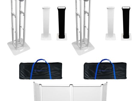 2) Rockville Portable Collapsible Totem Stands+8  DJ Speaker Cover Scrims+Facade Sale