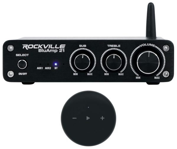 Rockville BLUAMP 21 BLACK 2.1 Channel Bluetooth Home Amp+Wifi Streaming Receiver For Cheap