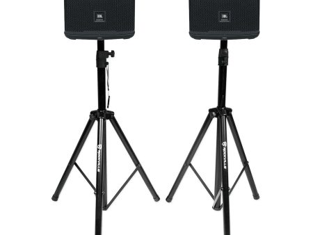 2) JBL EON712 12  1300w Powered DJ PA Speakers w Bluetooth DSP+Stands+Cables+Bag Online Sale