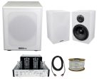 Rockville BluTube Amplifier Home Receiver+6.5  White Bookshelf Speakers+8  Sub Hot on Sale