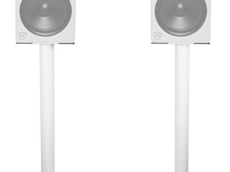 Pair Rockville RS29W 29 inches Steel Bookshelf Speaker Studio Monitor Stands - White Online now