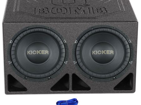 (2) Kicker 50GOLD104 Limited Edition Gold Comp 10  Car Subwoofers+Vented Sub Box Online