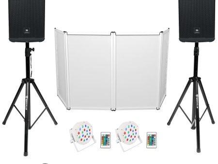 JBL DJ Package w  (2) EON712 12  1300w Powered Speakers+Facade+Stands+Up-Lights Sale