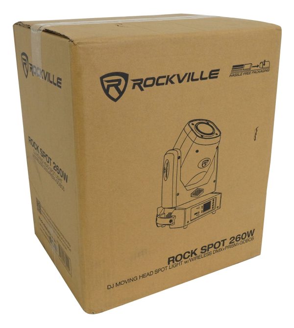 (2) Rockville ROCK SPOT 260W DJ Moving Head Spot Gobo Lights+White Totem Stands For Cheap