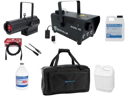 American DJ ENCORE PROFILE 1000 COLOR Spot Light+Fog Machine+Bag+Fluid+Cables Hot on Sale