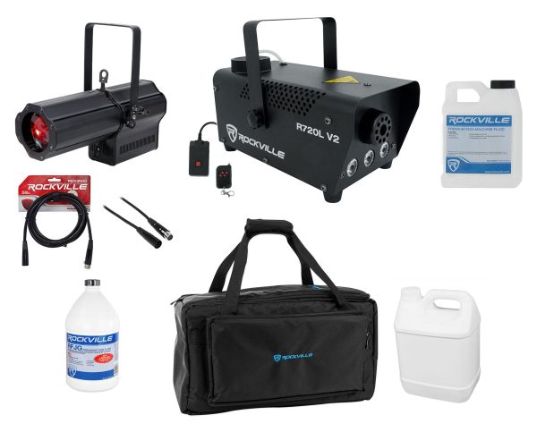 American DJ ENCORE PROFILE 1000 COLOR Spot Light+Fog Machine+Bag+Fluid+Cables Hot on Sale