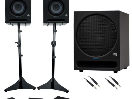 2) Presonus Eris Studio 4 Powered Active 4  Studio Monitors+Stands+10  Subwoofer Discount