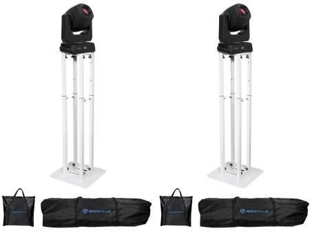 (2) Chauvet DJ Intimidator Spot 360XIP RF Moving Head Lights+White Totem Stands Online Hot Sale