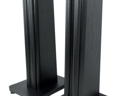 2) Rockville SS28B Premium Black Wood Grain 28  Home Speaker Stands Up to 100Lbs Online now