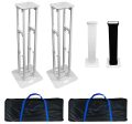 2 Rockville RTP-GO Portable Collapsible DJ Totem Light Speaker Stands+Bags+Scrim Supply