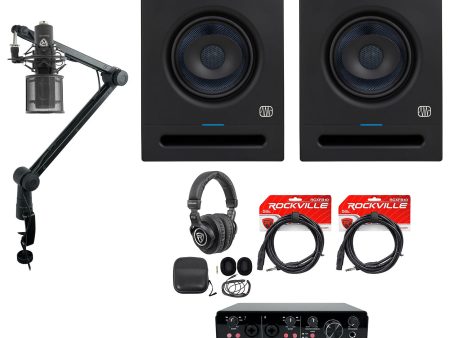 (2) Presonus Eris Pro 6 Powered 6  Studio Monitors+Interface+Mic+Headphones+Boom Online