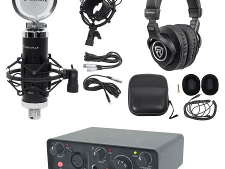 Rockville R-TRACK SOLO 24Bit 192Khz Recording USB Audio Interface+Mic+Headphones Discount