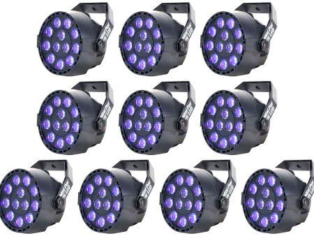 (10) Eliminator Mini Par UV LED DMX Par Blacklights For DJ Stage Clubs Bars ADJ Discount