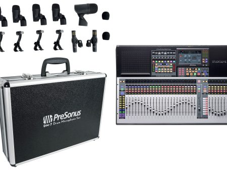 Presonus STUDIOLIVE 64S 64-Channel 43-Bus Digital Mixer+Free DM-7 Drum Mics Supply