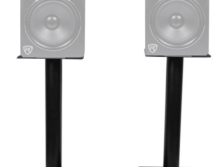 Pair Rockville RS21B 21 inch Steel Bookshelf Speaker Studio Monitor Stands - Black Sale