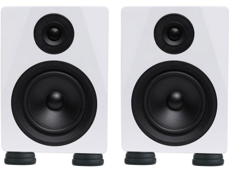 (2) Rockville DPM5W 5.25  Powered Studio Monitor Speakers and Isolation Feet Pads For Cheap