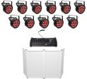 (10) Chauvet DJ SlimPAR Q12 ILS RGBA D-Fi USB DMX Wash Lights+Facade+Controller on Sale