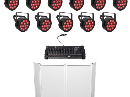 (10) Chauvet DJ SlimPAR Q12 ILS RGBA D-Fi USB DMX Wash Lights+Facade+Controller on Sale