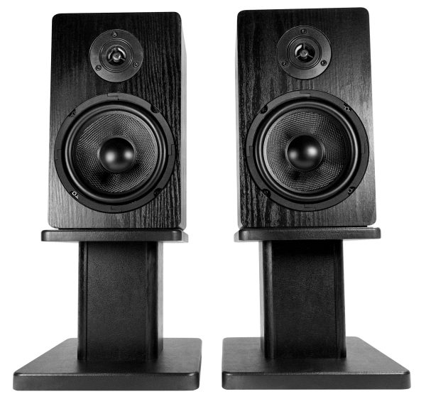 2 Rockville RHT8B Computer Bookshelf Desktop Speaker Studio Monitor Stands-Black Fashion