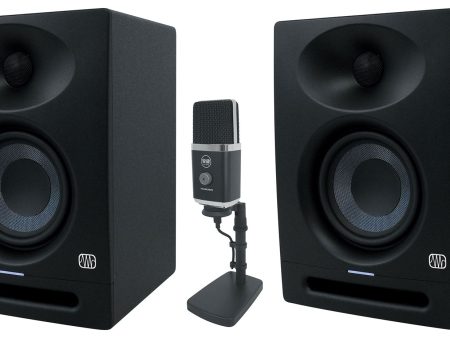 (2) Presonus Eris Studio 4 Powered 4  Studio Monitors+Warm Audio Script USB Mic on Sale