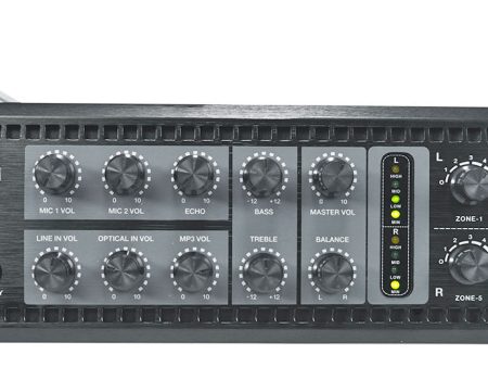 Rockville PRE-70V 70V Stereo Preamp Mixer with 8 Zones, Bluetooth Optical Mic In Online