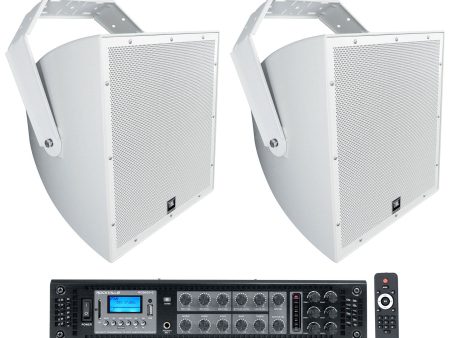 (2) JBL AWC159 15  300w Indoor Outdoor 70V Surface Mount Commercial Speakers+Amp Online Hot Sale