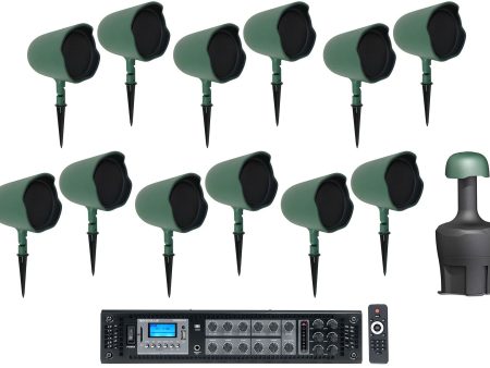 (12) JBL GSF6-GN 6.5  Landscape Ground Stake 70v Commercial Speakers+12  Sub+Amp Online Hot Sale