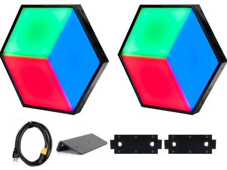 (2) American DJ 3D VISION PLUS DMX RGB LED Panels+Rigging Bar+Clamp+Power Cable Online Sale