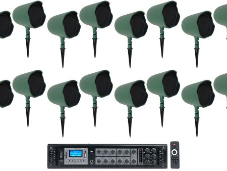 (16) JBL GSF6-GN 6.5  Landscape Ground Stake Wall 70v Commercial Speakers+Amp Cheap