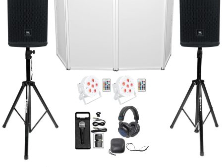 DJ Package w  (2) JBL EON710 10  Speakers+Stands+Facade+Lights+Mic+Headphones For Sale