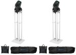 (2) Rockville ROCK SPOT 260W DJ Moving Head Spot Gobo Lights+White Totem Stands For Cheap